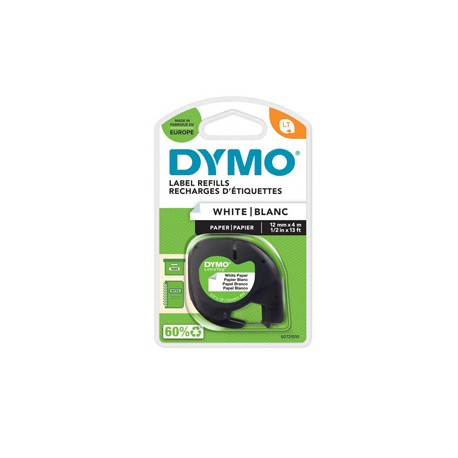 Nastro Letratag  912000 - in carta - 12 mm x 4 mt - bianco - Dymo