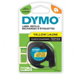 Nastro Letratag 912020 - 12 mm x 4 mt - plastica - giallo - Dymo