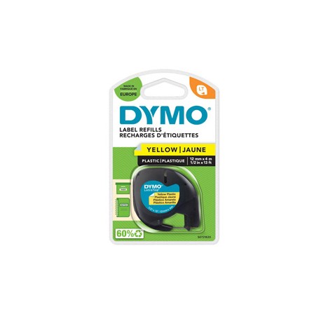 Nastro Letratag 912020 - in plastica - 12 mm x 4mt - giallo - Dymo