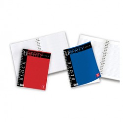 Blocco Liberty Block spiralato - 22x29,7cm - 4 fori - microperforato - 70 gr - 80 fg - 1 rigo - Pigna