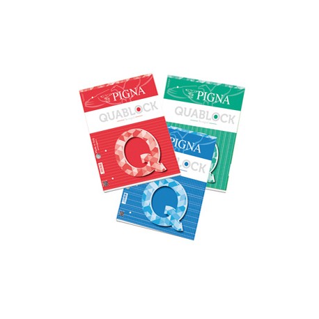 Blocco Quablock Original - collato - A4 - 4 mm - 80 gr - 50 fogli - 4 fori - Pigna