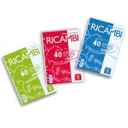 Ricambi forati Quaxima - A4 - quadretto 10 mm - 80 gr - 40 fogli - Pigna