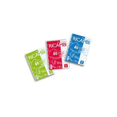 Ricambi forati Quaxima - A4 - 10 mm - 80 gr - 40 fogli - Pigna