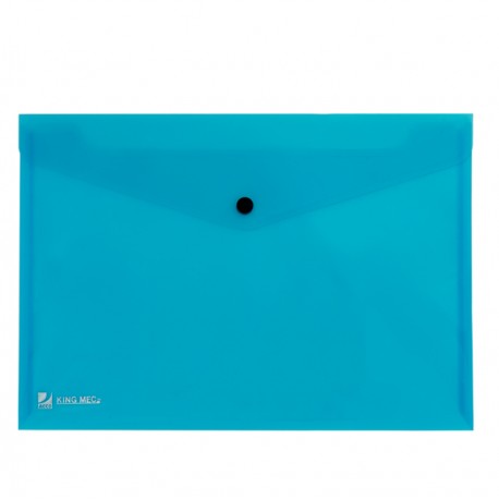 Busta con bottone Pull - A4 - PP - azzurro - King Mec