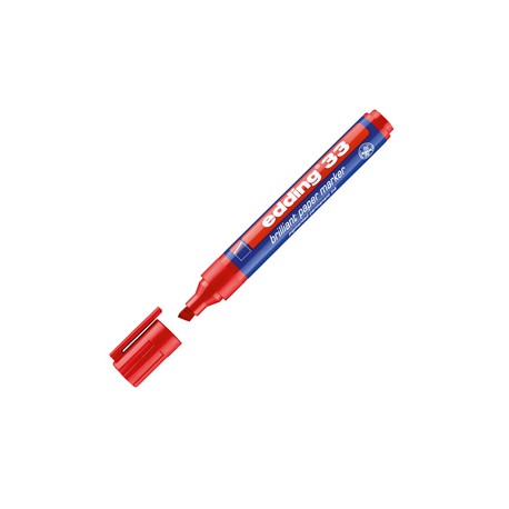 Marcatore 33 a base d'acqua - punta a scalpello da 1,0 a 5,0mm  - rosso - Edding