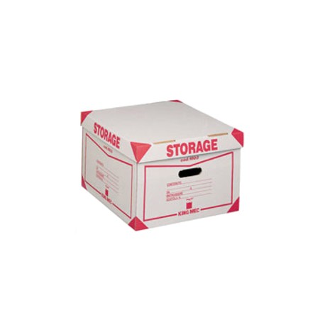 Scatola Storage - con coperchio - 38,5 x 26,4 x 39,7 cm - bianco e rosso - Esselte Dox