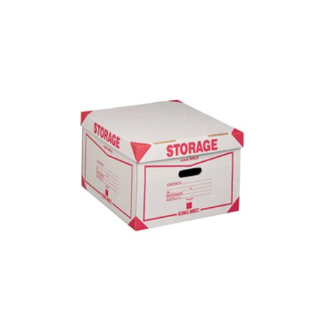 Scatola Storage - con coperchio - 38,5x26,4x39,7 cm - bianco e rosso - 1603 Esselte Dox