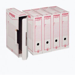 Scatola archivio Storage - A4 - 8,5 x 31,5 x 22,3 cm - bianco e rosso - Esselte Dox