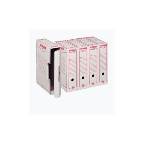 Scatola archivio Storage - A4 - 8,5x31,5x22,3 cm - bianco e rosso - 1601 Esselte Dox