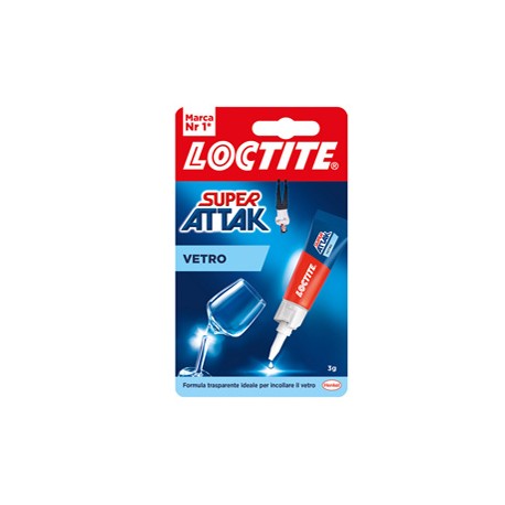 Colla Super Attak Vetro - 3 gr - trasparente - Loctite