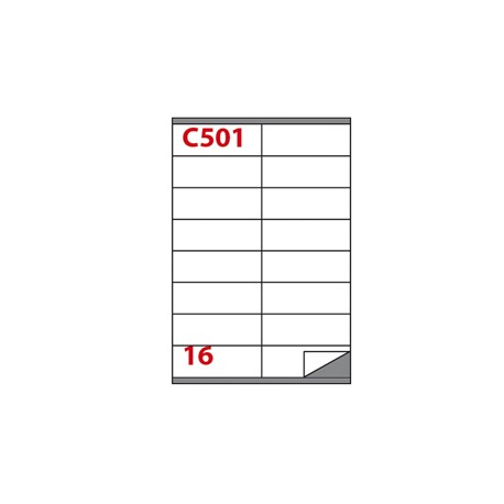 Etichette adesive C/501 - in carta - permanenti - 105 x 36 mm - 16 et/fg - 100 fogli - bianco - Markin