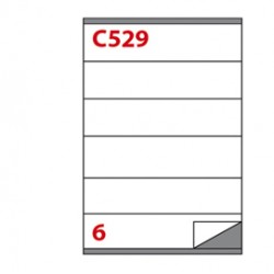 Etichette adesive C/529 - in carta - permanenti - 210 x 48 mm - 6 et/fg - 100 fogli - bianco - Markin