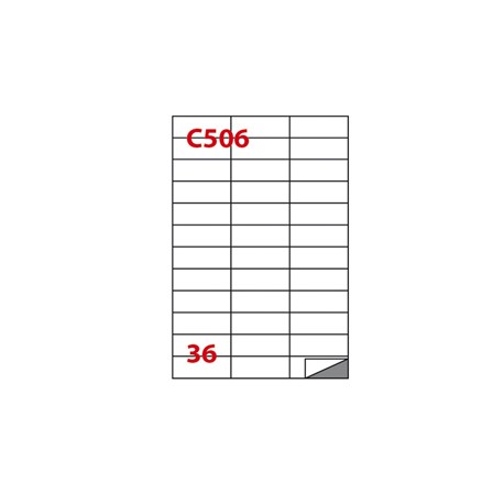 Etichette adesive C/506 - in carta - permanenti - 70 x 24,25 mm - 36 et/fg - 100 fogli - bianco - Markin