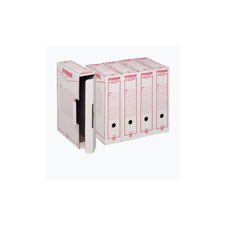 Scatola archivio Storage - formato legale - 8,5 x 25,3 x 35,5 cm - bianco e rosso - Esselte Dox