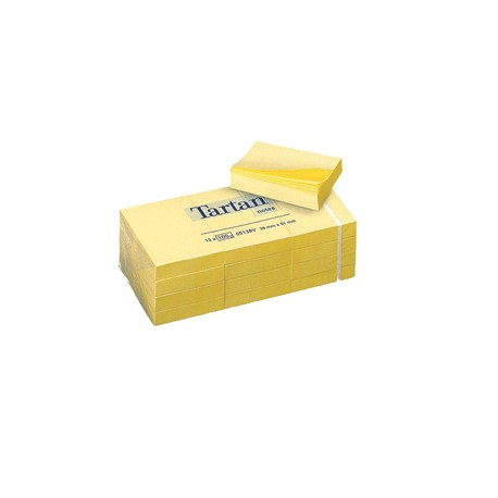 Blocco foglietti - giallo pastello - 51 x 38mm - 63gr - 100 fogli - Tartan
