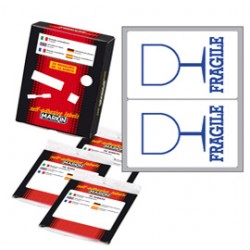 Etichette adesive - in carta - permanenti - 115 x 70 mm - 2 et/fg - 10 fogli - fragile - bianco - Markin