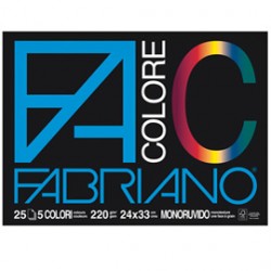 BLOCCO FACOLORE (240X330MM) 25FG 220GR 5 COLORI FABRIANO