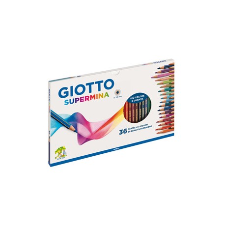 Pastello Supermina - mina 4 mm - colori assortiti - Giotto - astuccio 36 pezzi