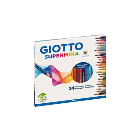 Pastello Supermina - mina 4 mm - colori assortiti - Giotto - astuccio 24 pezzi