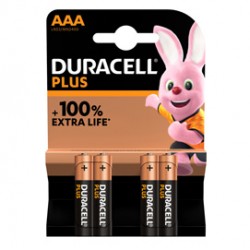 Pila ministilo AAA - 1,5V - Plus - MN2400 - Duracell - blister 4 pezzi