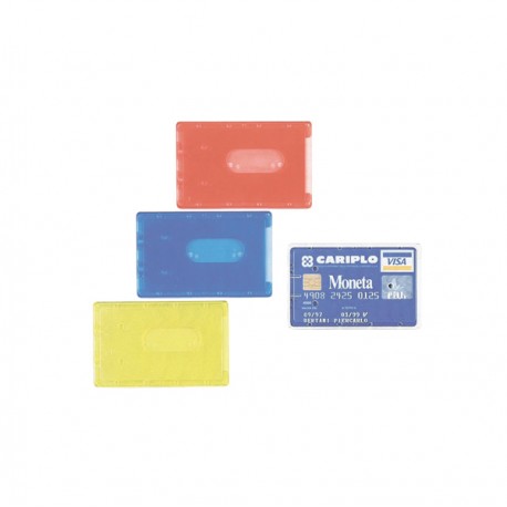 Porta Cards rigido - PVC - 8,5 x 5,4 cm - colori assortiti - Favorit