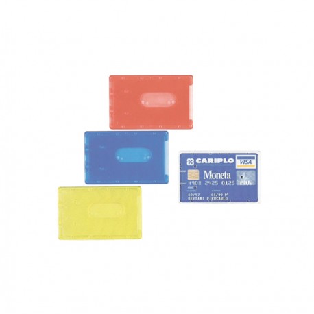 Porta Cards rigido - PVC - 8,5x5,4 cm - colori assortiti - Favorit