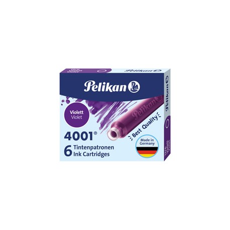 Cartucce inchiostro 4001 (TP/6) - lunghezza 39mm - viola - Pelikan - scatola 6 cartucce