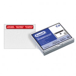 Busta adesiva Speedy Doc - con stampa "contiene documenti" - C6 (16,5 x 11 cm) - LDPE - trasparente - Favorit - conf. 10