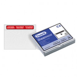 Busta adesiva Speedy Doc - con stampa "contiene documenti" - C6 (16,5 x 11 cm) - PPL/PE - trasparente - Favorit - conf. 