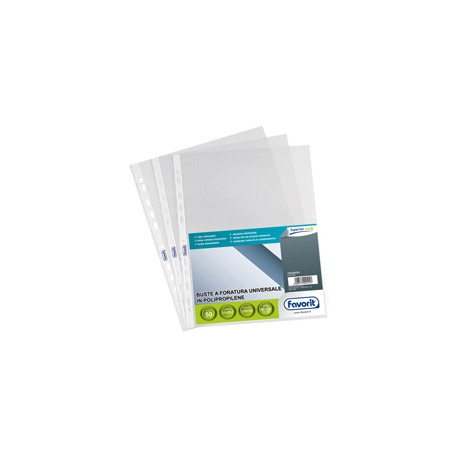 Buste forate Special PP - Superior - liscio - 21 x 29,7 cm - trasparente - Favorit - conf. 50 pezzi