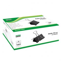 Molla Double Clips - 3,2 cm - nero - Lebez - conf. 12 pezzi