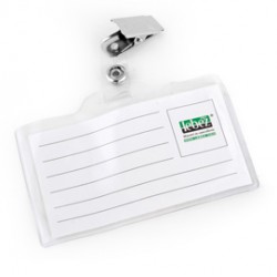 Portabadge con clip - 8,5 x 5 cm - Lebez - conf. 50 pezzi