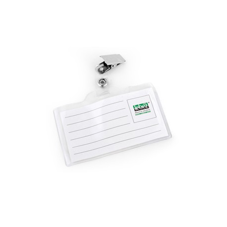 Portabadge con clip - 8,5 x 5 cm - Lebez - conf. 50 pezzi