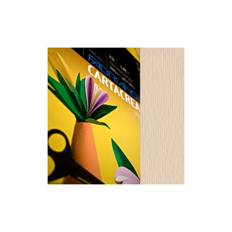 Cartoncino CartaCrea - 35 x 50 cm - 220 gr - panna - Fabriano - blister 10 fogli