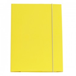 Cartellina con elastico - cartone plastificato - 3 lembi - 25x34 cm - giallo - Cartotecnica del Garda