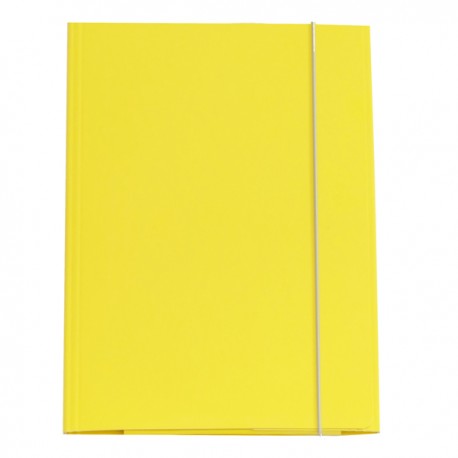 Cartella 3 lembi con elastico - A4 - dorso variabile - cartone plastificato - giallo - Cartotecnica del Garda