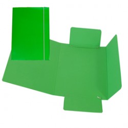 Cartella 3 lembi con elastico - A5 - dorso variabile - cartone plastificato - verde - Cartotecnica del Garda
