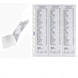 Buste forate per scontrini fiscali - 6 Spazi - 25,2 x 30,7 cm - trasparente - Favorit - conf. 10 pezzi