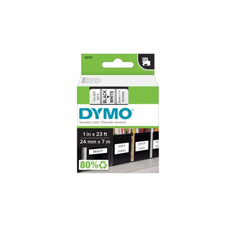 Nastro D1 standard 537130 - 24 mm x 7 mt - PL - nero/bianco - Dymo