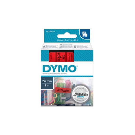 Nastro D1 537170 - 24 mm x 7 mt - nero/rosso - Dymo