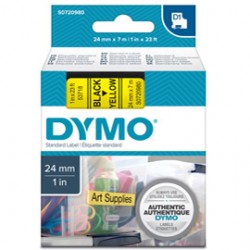 Nastro D1 standard 537180 - 24 mm x 7 mt - PL - nero/giallo - Dymo