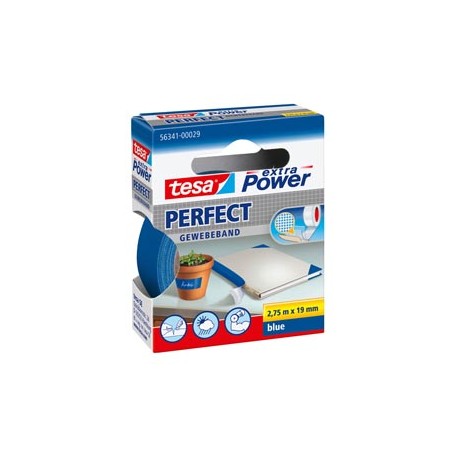 Nastro adesivo telato XP Perfect - 19 mm x 2,7 m - tela plastificata - blu - Tesa