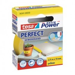 Nastro adesivo telato XP Perfect - 19 mm x 2,7 m - tela plastificata - giallo - Tesa