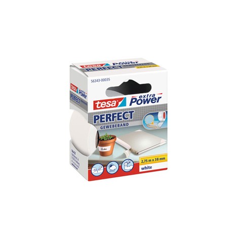 Nastro adesivo telato XP Perfect - 38 mm x 2,7 m - tela plastificata - bianco - Tesa