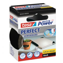 Nastro adesivo telato XP Perfect - 38 mm x 2,7 m - tela plastificata - nero - Tesa