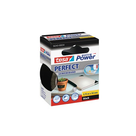 Nastro adesivo telato XP Perfect - 38 mm x 2,7 m - tela plastificata - nero - Tesa