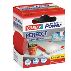Nastro adesivo telato XP Perfect - 38 mm x 2,7 m - tela plastificata - rosso - Tesa