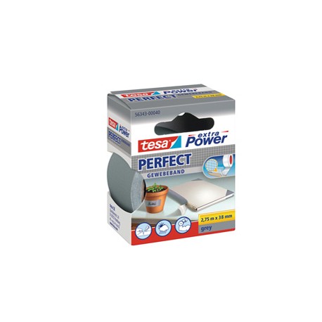 Nastro adesivo telato XP Perfect - 38 mm x 2,7 m - tela plastificata - grigio - Tesa