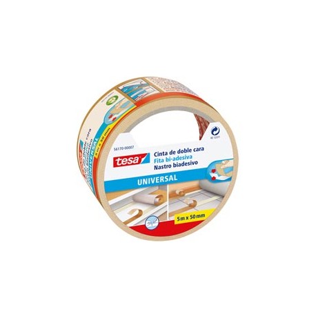 Nastro biadesivo - taglio facilitato - 50 mm x 5 m - PP - bianco - Tesa