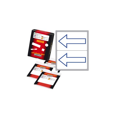 Etichette adesive - in carta - permanenti - 115 x 70 mm - 2 et/fg - 10 fogli - simbolo freccia blu (alto) - bianco - Mar